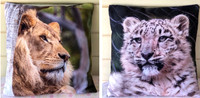 Lion/Snow Leopard: 45x45cm $40